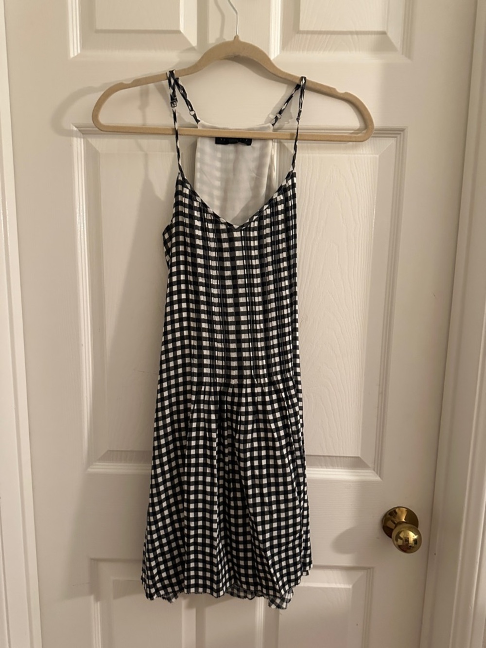 Black & White Gingham Shoulder Sundress